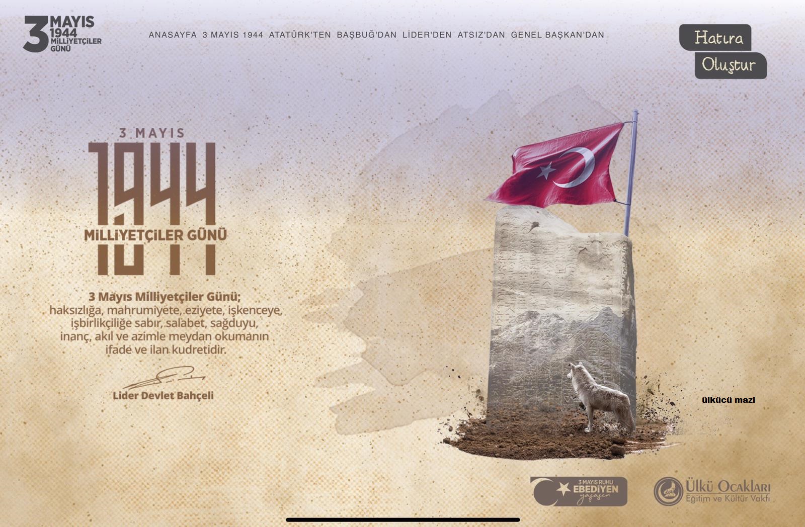 3 MAYIS MİLLİYETÇİLER GÜNÜNE ÖZEL HATIRA KARTLARI. 2021