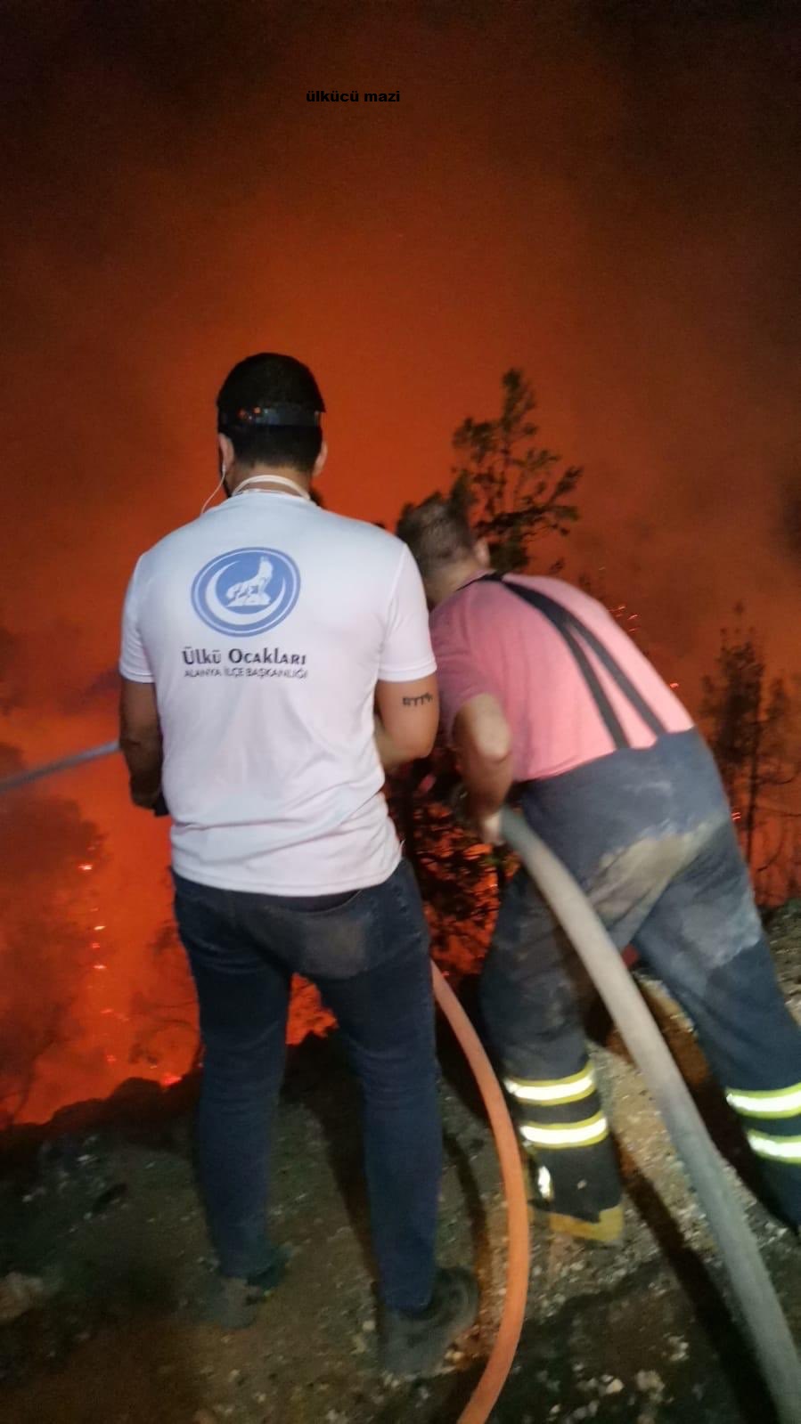 ÜLKÜ OCAKLARI ANTALYA İL BAŞKANLIĞI YANGIN SÖNDÜRME ÇALIŞMALARINA KATILDI. 2021